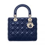 Dior Indigo Blue Lambskin Lady Dior Bag