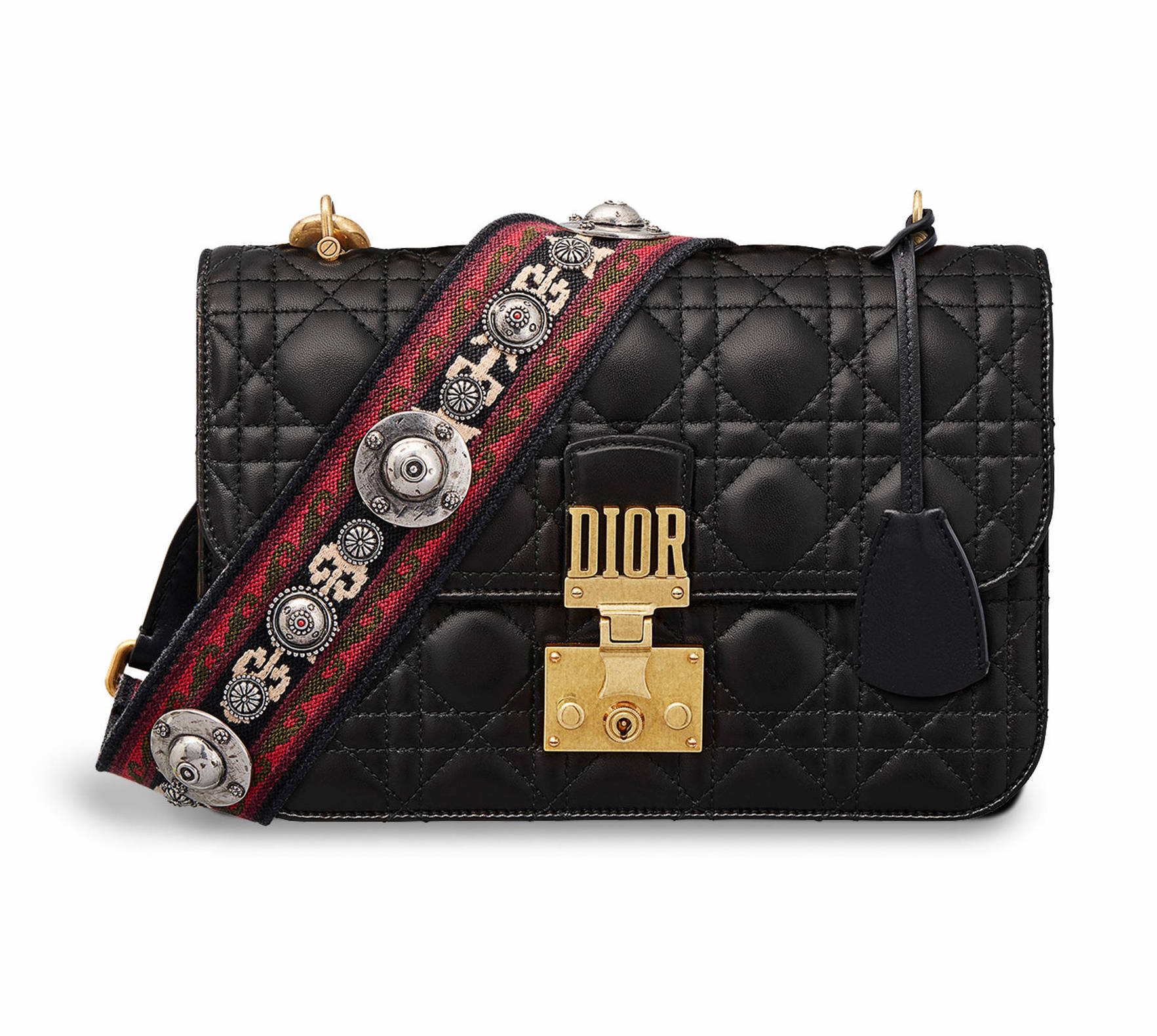 Dior Lambskin Dioraddict Flap Bag with Bohemian Strap