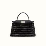 Fendi Black Fringed Mink Peekaboo Mini Bag