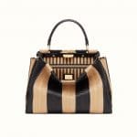 Fendi Black/Beige Pequin Python/Pony-skin Peekaboo Bag