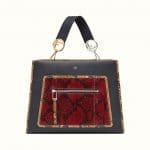 Fendi Black/Red Leather/Python Runaway Bag