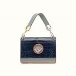 Fendi Dark Blue/Seaweed Crocodile Kan I F Bag