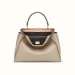 Fendi Gray Leather/Elaphe Peekaboo Bag