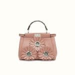 Fendi Pink Floral Embellished Leather/Elaphe Peekaboo Mini Bag