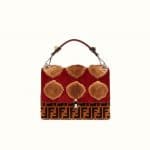 Fendi Red FF Pattern Leather/Mink Kan I Bag