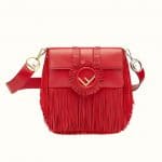 Fendi Red Fringed Baguette Bag