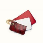 Fendi Red/White Python/Leather Triplette Pouch Bag