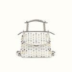 Fendi White Crystal Embellished Back To School Mini Backpack Bag