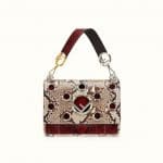 Fendi White/Dark Red Python with Grommets Kan I F Bag