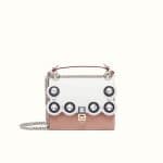 Fendi White/Pink Embellished Small Kan I Bag