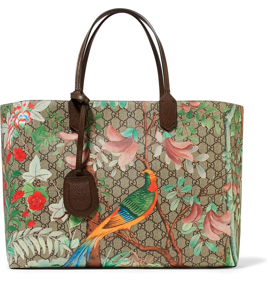 Gucci Tian Print Coated-Canvas Tote Bag