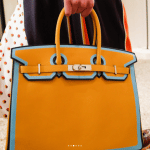 Hermes Yellow with Blue Piping Birkin Bag 4 - Resort 2018