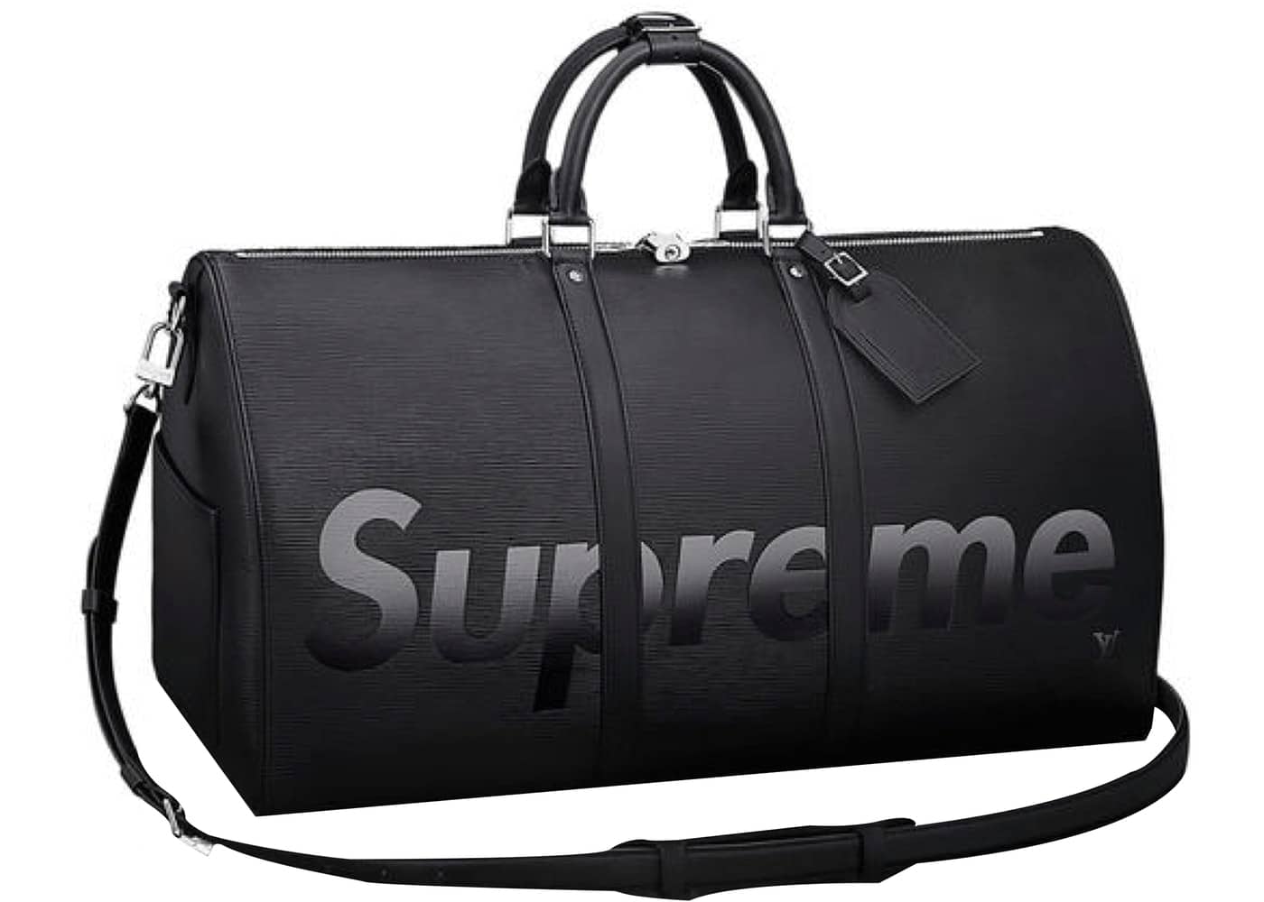 Louis Vuitton x Supreme Black Epi Keepall Bandouliere 55 Bag