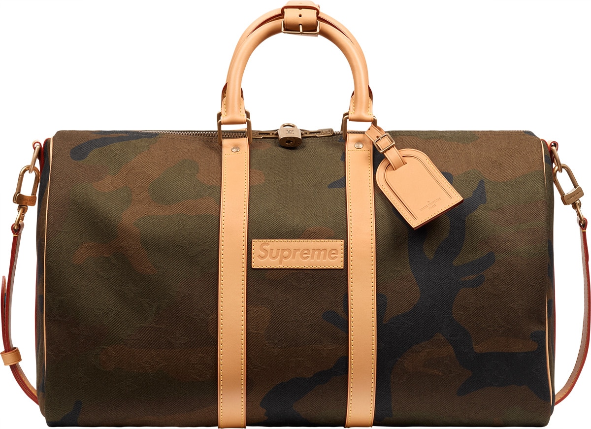 Louis Vuitton x Supreme Monogram Camo Keepall 45 Bandouliere Bag
