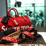 Louis Vuitton x Supreme Red Epi Keepall Bandouliere 45 Bag 2
