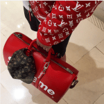 Louis Vuitton x Supreme Red Epi Keepall Bandouliere 45 Bag 4