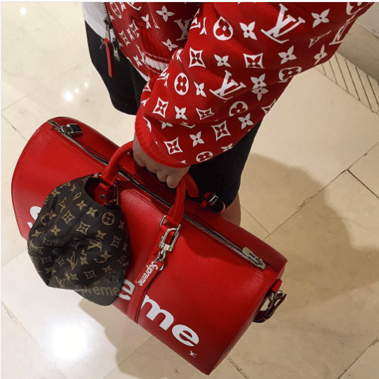 Louis Vuitton SUPREME Keepall Bandouliere 45 Camo