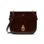 Mulberry Brown Croc Print Amberley Satchel Bag