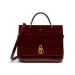 Mulberry Burgundy Croc Print Amberley Bag