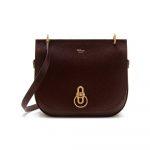 Mulberry Oxblood Natural Grain Leather Amberley Satchel Bag