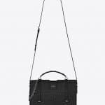 Saint Laurent Black Crocodile Embossed Charlotte Large Messenger Bag