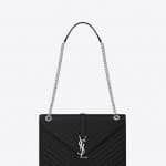 Saint Laurent Black Matelasse Large Envelope Bag