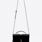 Saint Laurent Black Patent Charlotte Medium Messenger Bag