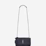 Saint Laurent Dark Ice Blue Crocodile Embossed Medium Sunset Bag