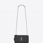 Saint Laurent Graphite Crocodile Embossed Medium Sunset Bag