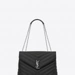 Saint Laurent Graphite Y Matelasse Medium Loulou Chain Bag