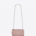 Saint Laurent Powder Pink Crocodile Embossed Medium Sunset Bag