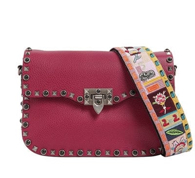 Valentino Rockstud Rolling with Embroidered Strap