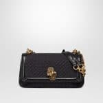 Bottega Veneta Anthracite Intrecciato Knit Olimpia Knot Bag