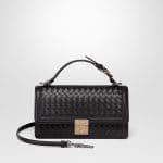 Bottega Veneta Black Intrecciato Nappa Top Handle Bag