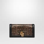 Bottega Veneta Dark Calvados Karung Knot Clutch Bag