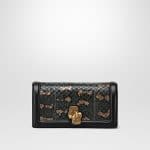 Bottega Veneta Intense Moss Karung Knot Clutch Bag