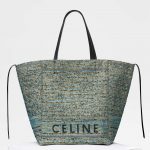 Celine Blue Celine Boucle Fabric Medium Cabas Phantom Bag