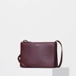 Celine Burgundy Smooth Lambskin Trio Bag