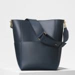 Celine Dark Sea Natural Calfskin Seau Sangle Bag