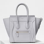 Celine Light Grey Baby Drummed Calfskin Micro Luggage Bag