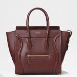 Celine Red Wood Natural Calfskin Micro Luggage Bag