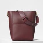 Celine Red Wood Natural Calfskin Seau Sangle Bag