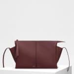 Celine Red Wood Tri-Fold Clutch on Chain Bag