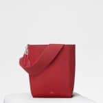 Celine Scarlet Soft Grained Calfskin Small Seau Sangle Bag