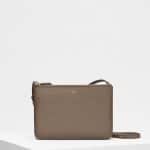 Celine Taupe Calfskin Liege Trio Bag