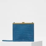 Celine Teal Blue Crocodile Mini Clasp Bag