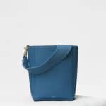 Celine Teal Blue Soft Grained Calfskin Small Seau Sangle Bag