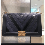 Chanel Chevron Mix Leather Boy Bag