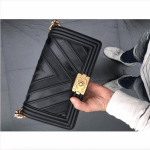 Chanel Chevron Mix Leather Boy Bag 2