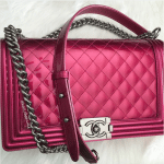 Chanel Metallic Patent Boy Bag 2